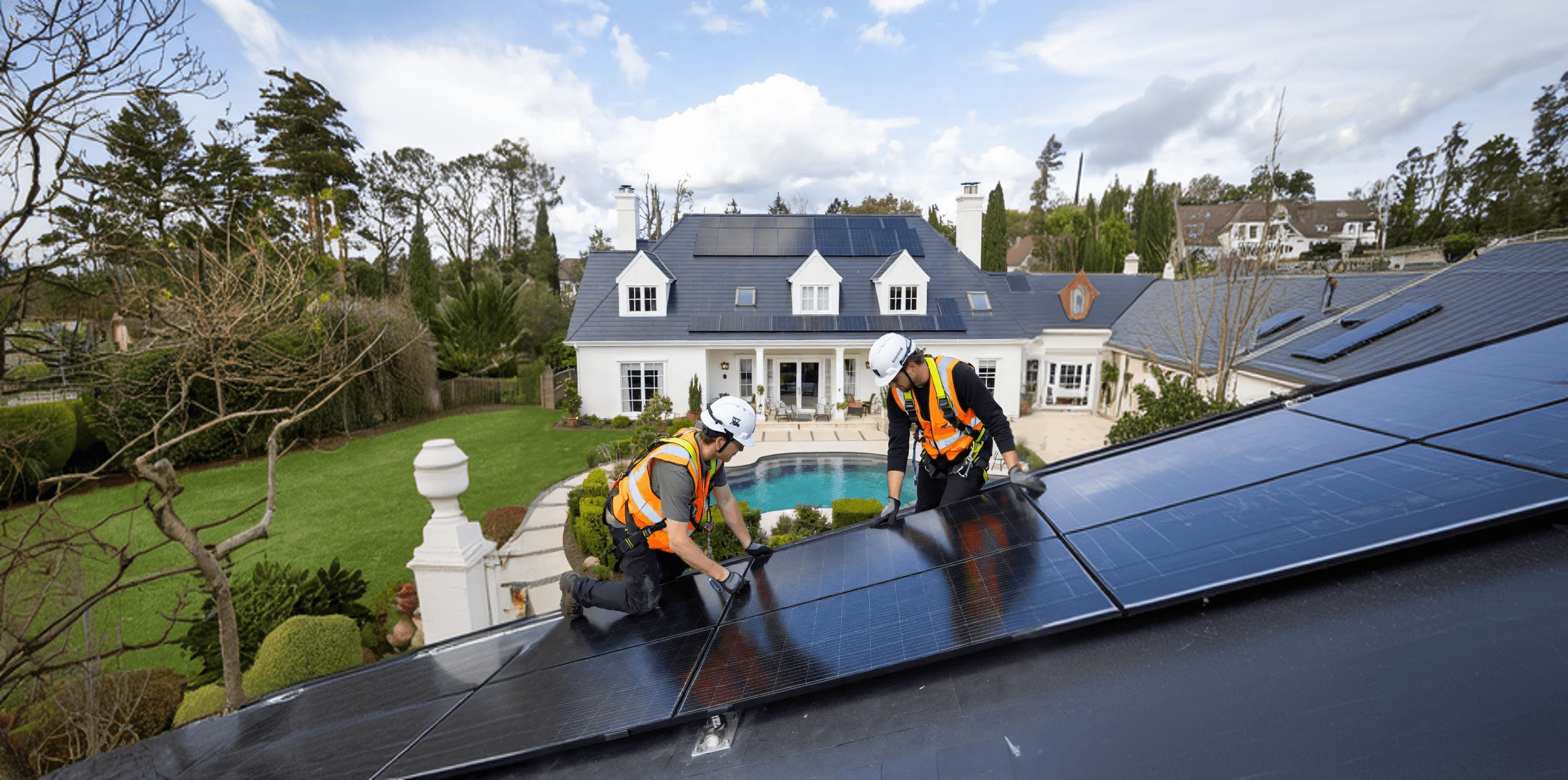 Solar installation aerial view